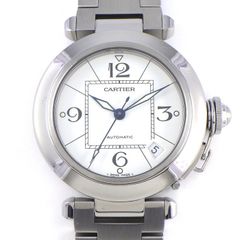 カルティエ Cartier 腕時計 パシャC W31074M7 デイト 夜光インデックス 夜光針 ホワイト文字盤 SS 自動巻き 【中古】
