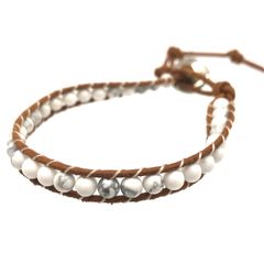 本革 天然石 ラップ ブレスレット ハウライト パワーストーン ジェムストーン センティペイド ラップブレス AUULA jewelry 241226