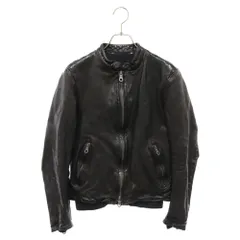 ISAMU KATAYAMA BACKLASH (イサムカタヤマバックラッシュ) イタリアンショルダー製品染め シングルライダース レザージャケット ブラック 1254-01のサムネイル