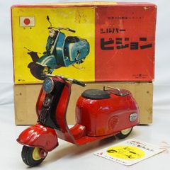 萬代屋【新三菱工業シルバーピジョン青】ブリキtin toy carスクーター箱無 萬代屋【新三菱工業シルバーピジョン青】ブリキtin toy car