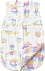 【数量限定】カラフルアニマル Lサイズ(2歳~7歳頃) 3341-9999-54 スリーパー ふわふわ6重ガーゼ 赤ちゃん サンデシカ