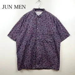 JUN MEN 80s LELEGANCE CLASSIQUE stand collar shirts M ジュンメン 総柄 スタンドカラー 半袖シャツ アーカイブ ヴィンテージ 昭和 レトロのサムネイル
