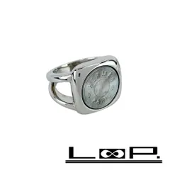 【美品】HERMES エルメス コロゾ リング シルバー グリーン 52 HERMES(エルメス) リング コロゾ シルバー×ライトグリーン サイズ：52