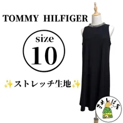 TOMMY HILFIGER【10】ドレスワンピース ビジューネック 黒 艶やか