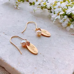 【新品】Flow accessories  淡水パールFlowプレートピアス/イヤリング