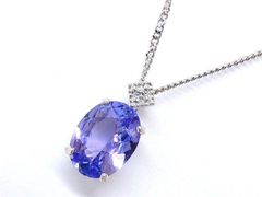 4 美品 Pt900 Pt850 プラチナ ネックレス ■ タンザナイト1.00ct