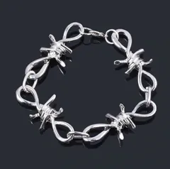 有刺鉄線 シルバー ブレスレット チェーン 鎖 ユニセックス 韓国ファッション