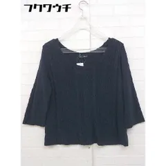 ◇ nano universe ナノ ユニバース コットン ニット 七分袖 セーター ネイビー レディース 【中古】 【1105270000978】
