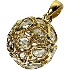 ボールモチーフ ダイヤモンド 計1.85ct ペンダントトップ K18ゴールド 18金  2.3g レディース 【中古】【真子質店】【NN】
