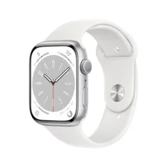 【新品・2営業日で発送】APPLE アップル Apple Watch Series 8(GPSモデル)- 45mmシルバーアルミニウムケースとホワイトスポーツバンド - レギュラー