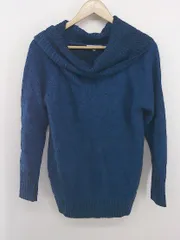 ◇ NATURAL BEAUTY BASIC オフタートルネック 長袖 ニット セーター サイズM ネイビー ブラック レディース E  【1304260005942】