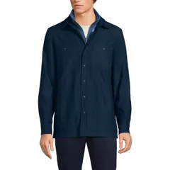 【送料無料】 ランズエンド メンズ ジャケット・ブルゾン アウター Men's Lands' End Lightweight Canvas Button-Up Shirt Jacket Radiant Navy