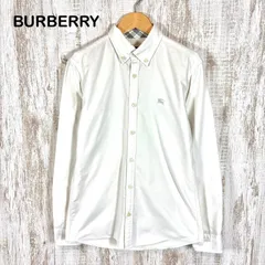BURBERRY BLACK LABEL バーバリーブラックレーベル ホースロゴ刺繍 ノバチェック 長袖 オックスフォード シャツ ホワイト