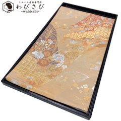 袋帯 煌びやかで美しい華柄模様 金糸 乳白色 フォーマル O-4462