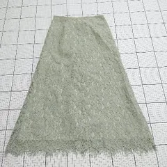 ◇ ⊂ Techichi テチチ フリンジ加工 ロング ナロー 花柄レースフリンジスカート サイズM ライトグリーン系 レディース E  【1508200024516】