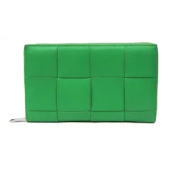 ボッテガ・ヴェネタ BOTTEGA VENETA  長財布 マキシイントレチャート カセット ジップアラウンドウォレット グリーン
