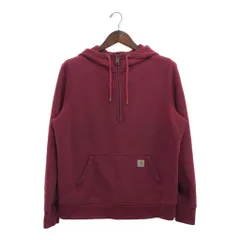 Carhartt カーハート RELAXED FIT ハーフジップ スウェット パーカー トップス ワーク レッド (メンズ L) 中古 古着 P8202