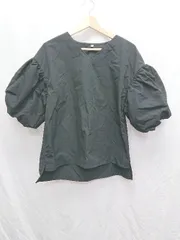 ◇ coca コカ Vネック ボリュームスリーブ 半袖 ブラウス カットソー サイズL ブラック レディース P  【1407260015734】