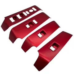 ホンダ シビック 11代目 FL1 右ハンドル専用 パワーウィンドウスイッチカバー ドアスイッチパネル インテリアパネル 4PCS ABS樹脂製 レッド 内装アクセサリー