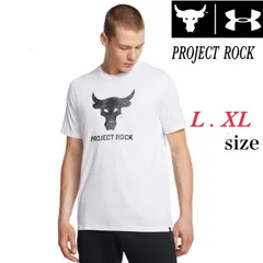 新品未使用　アンダーアーマー　プロジェクトロック ショートスリーブTシャツ　ホワイト　L  .  XL ブラフマブル  半袖　UNDER ARMOUR  PROJECT ROCK