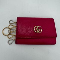GUCCI グッチ キーケース 本革 レザー マーモント 6連 GG 金 - メルカリ