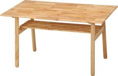 【人気商品】37007 Signature Natural ヘームル 天然木 角が丸い 棚付き 収納 ナチュラル 幅120×奥行70×高さ66cm 4人用 ダイニングテーブル 不二貿易