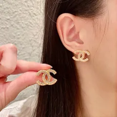 【今日特価】CHANEL シャネル 中古 ダブル C イヤリング オリジナルロゴ再現 送料無料！在庫限定セール価格！