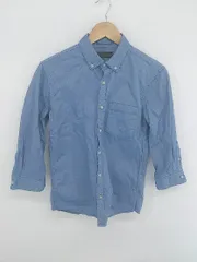 ◇ The 1st.Floor nano universe コットン100% シンプル 無地 長袖 デニム シャツ サイズS ブルー系 メンズ E  【1307250035950】