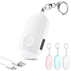 防犯ブザー LEDライト付き 防犯アラーム USB充電式 大音量130dB 防水 防犯 ブザー 小学生 女の子 男の子 女性 大人 子供 (ホワイト)