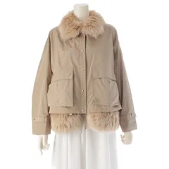 ドゥロワー 24AW シルク コットン ファー ライトアウター ジャケット ブルゾン 6522-290-0880 ベージュ 36【中古】のサムネイル