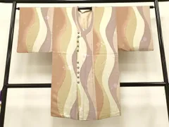 平和屋着物＃道行コート　作家物　絞り　よろけ花文　ロング丈　正絹　逸品　CAAT5803id