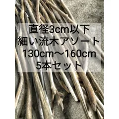 【送料無料】南信州産 天然流木 【直径3cm以下 細い流木】【130cm〜160cm以上】枝流木 【アソート 5本セット 】長い流木 格安まとめ売り