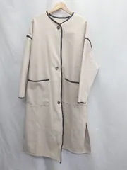 ◇ ⊆ モーメントプラス シック系　ベーシック 長袖 コート サイズL ベージュ系 レディース E  【1505130004199】