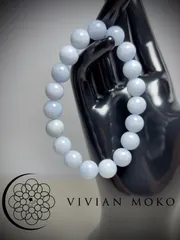 SALE‼️💎天然石   天使の石  ミルキーブルーグレー    アクアマリン   ブレスレット   レディース＆メンズ   D438・D439