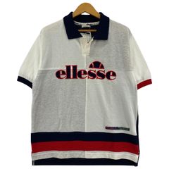 ellesse エレッセ タグ付きポロシャツ sizeS/ネイビー×ホワイト×レッド メンズ