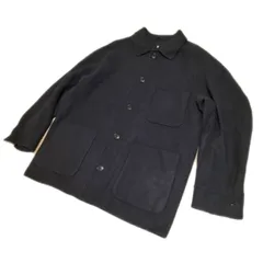 綺麗★+J UNIQLO JILSANDER ウールブレンドオーバーサイズシャツジャケット メルトン フェルト 黒 メンズ サイズL 長袖 アウター トップス ユニクロ ジルサンダー ブランド古着 USED