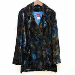 ケンゾー　ノーカラージャケット　ツイード　花柄刺繍　日本製　ヴィンテージ　ウール ケンゾー ノーカラージャケット ツイード 花柄刺繍 日本製