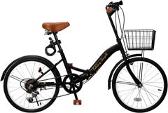 Mixiu 折畳み自転車 折りたたみ自転車 20インチ 折り畳み自転車 6段変速 高炭素鋼フレーム ハンドル・サドル高さ調整可能 前後泥除け装備 ワイヤーロック、ライト、カゴ、空気入れ付き 男女兼用 通勤 通学 旅行