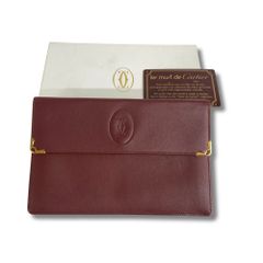 Cartier カルティエ クラッチポシェット財布 マストライン ボルドー レザー マルチケース