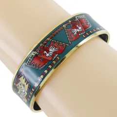 【美品】エルメス　HERMES エマイユ　バングル　七宝焼き　シルバー HERMES/エルメス】エマイユ 七宝焼き バングル シルバー×ピンク