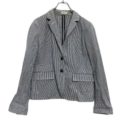 J.CREW コットンジャケット レディース M～ ネイビー ホワイト ストライプ ジェイクルー テーラード 古着卸 アメリカ仕入 a702-5438のサムネイル