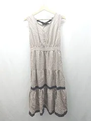 ◇ ⊂◎●未使用● allamanda アラマンダ バックリボン ノースリーブ ロング ワンピース サイズ38 グレージュ レディース E  【1503310011012】のサムネイル