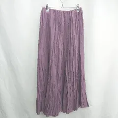 ◇ ⊂ Mila Owen ミラ オーウェン ウエストゴム プリーツ ロング丈 フレア スカート サイズ1 パープル レディース E  【1501230037297】