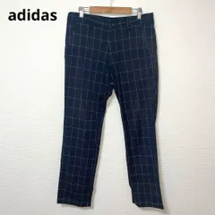 adidas アディダス ネイビー チェック柄 ゴルフ パンツ 79 伸縮性あり