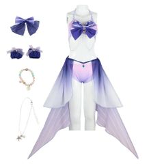 新品未使用 原神 ニィロウ＆珊瑚宮心海 水着コスプレ衣装   ビキニ風デザイン リボン付き 豪華セット 海イベント 撮影会 ハロウィン プレゼント 仮装 スイムウェア