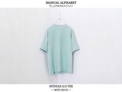 【SALE】MANUAL ALPHABET / SPINDLE S/S TEE - MINT.BLUE　マニュアルアルファベット / スピンドルショートスリーブティー