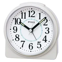 89×86×47mm PYXIS 白パール アナログ ピクシス 置き時計 目覚まし時計 NR451W Clock) セイコークロック(Seiko