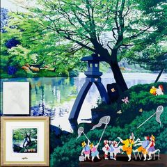 ヒロヤマガタ シルクスクリーン 日本のエッセンス〜三笠山　AP50部 直筆サイン ヒロ・ヤマガタ 日本のエッセンスシリーズ」のシルクスクリーン