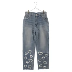 X-GIRL (エックスガール) HIGH WAISTED HEART BOYS DENIM ハイウォッシュド ハートボーイズ デニムパンツ インディゴ 05193621のサムネイル