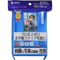 【サンワサプライ】インクジェット写真印画紙（特厚・L判・100枚入） JP-EP6L【未開封】[IL]